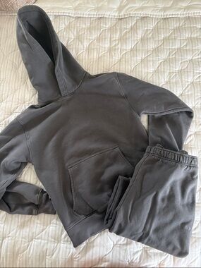 Aritzia Gray Hoodie and Sweatpants Set